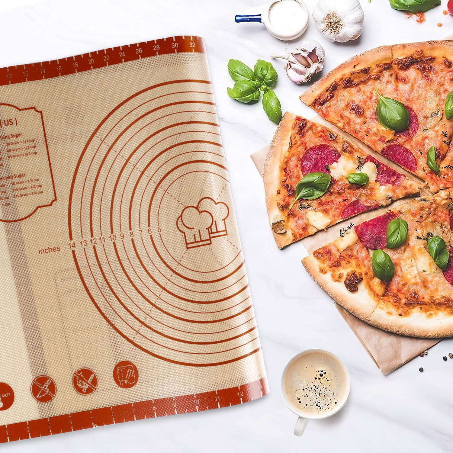 26x16 Inch Extra Thick Non-Slip Silicone Baking Mat with Measurement Marks - Reusable Cookie Sheet for Baking Bread, Pastry & Cookies | Perfect for Oven, Countertop & Kitchen Prep