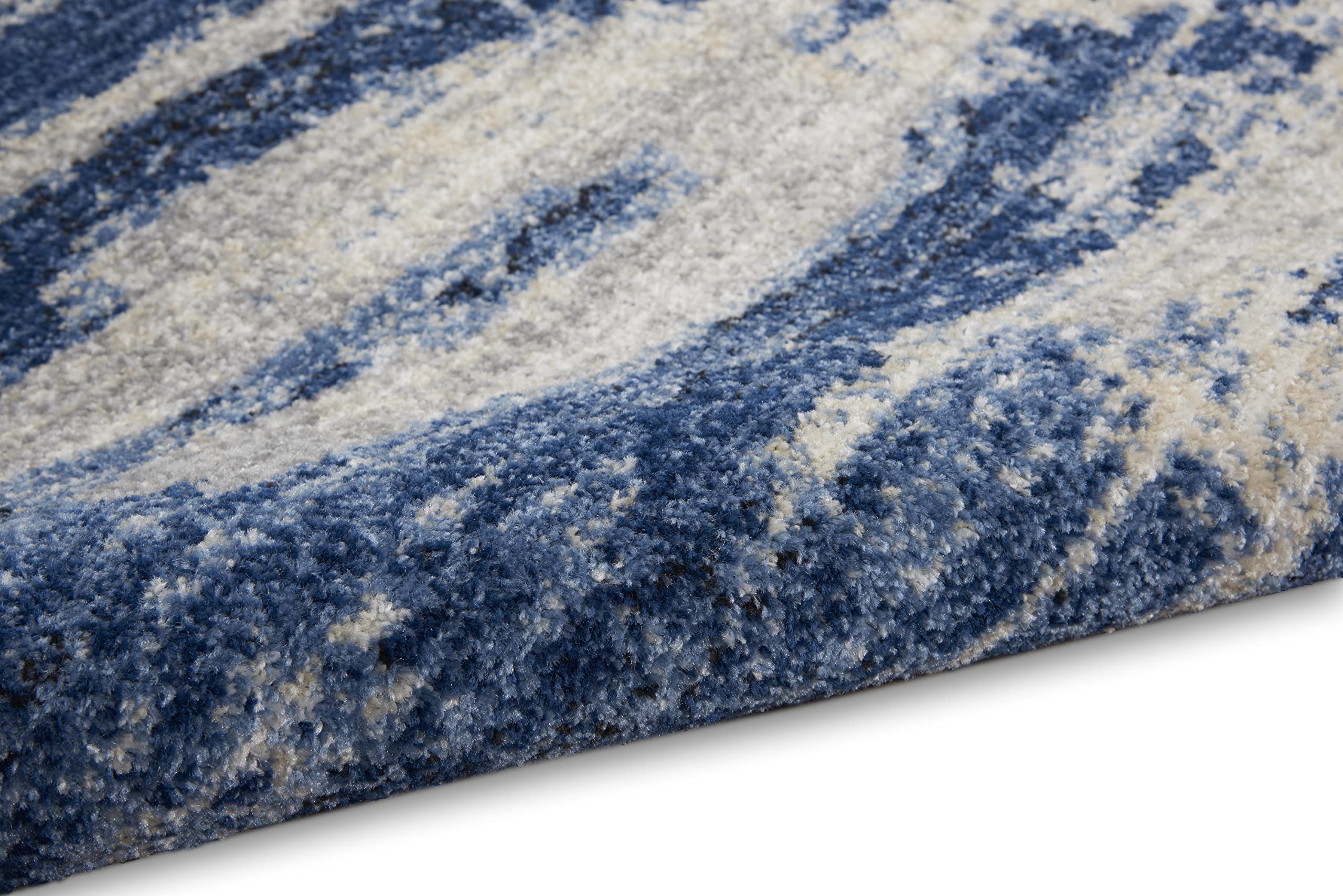 Calvin Klein River Flow Blue/Grey 8x10 Area Rug - Modern Abstract Design, Easy Clean Non-Shedding Carpet for Living Room, Bedroom, Dining Room & Kitchen | Perfect for Contemporary Home Decor & High Traffic Areas