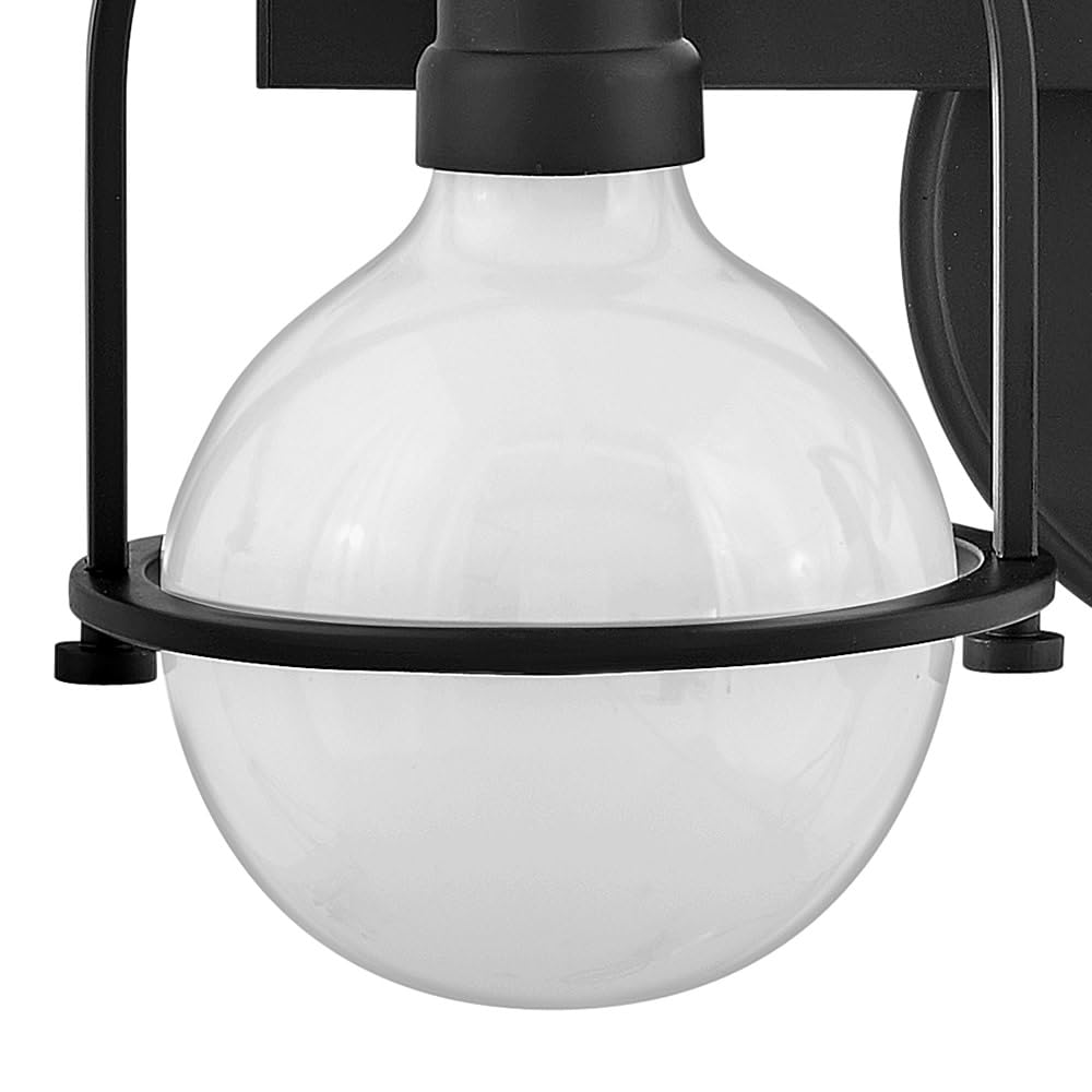Hinkley Somerset 53772BK Small Two-Light Bathroom Vanity Light with Globe Style Bulbs - Transitional Black Up/Down Mount Fixture - Perfect for Bathroom, Powder Room, or Dressing Area Lighting