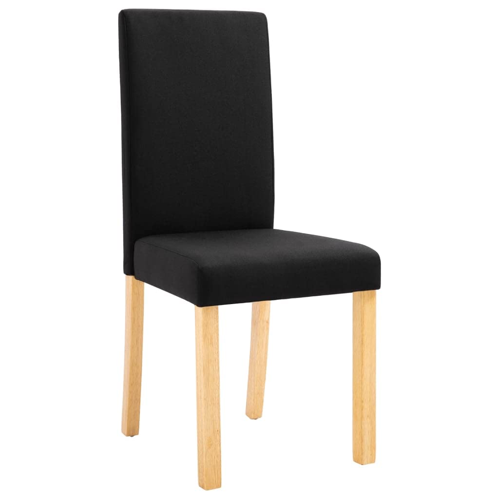 SKM Modern Dining Chairs Set of 4 - Black Fabric Upholstered Kitchen Chairs with Sturdy Metal Legs (Model 9227) - Perfect for Dining Room, Kitchen, Breakfast Nook & Small Spaces