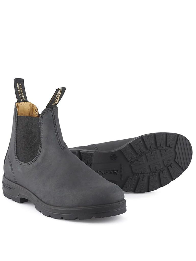 Premium Blundstone Chelsea Boots for Men & Women - Rustic Black Leather Ankle Boots - Comfortable Slip-On Boots for Work, Outdoor & Casual Wear