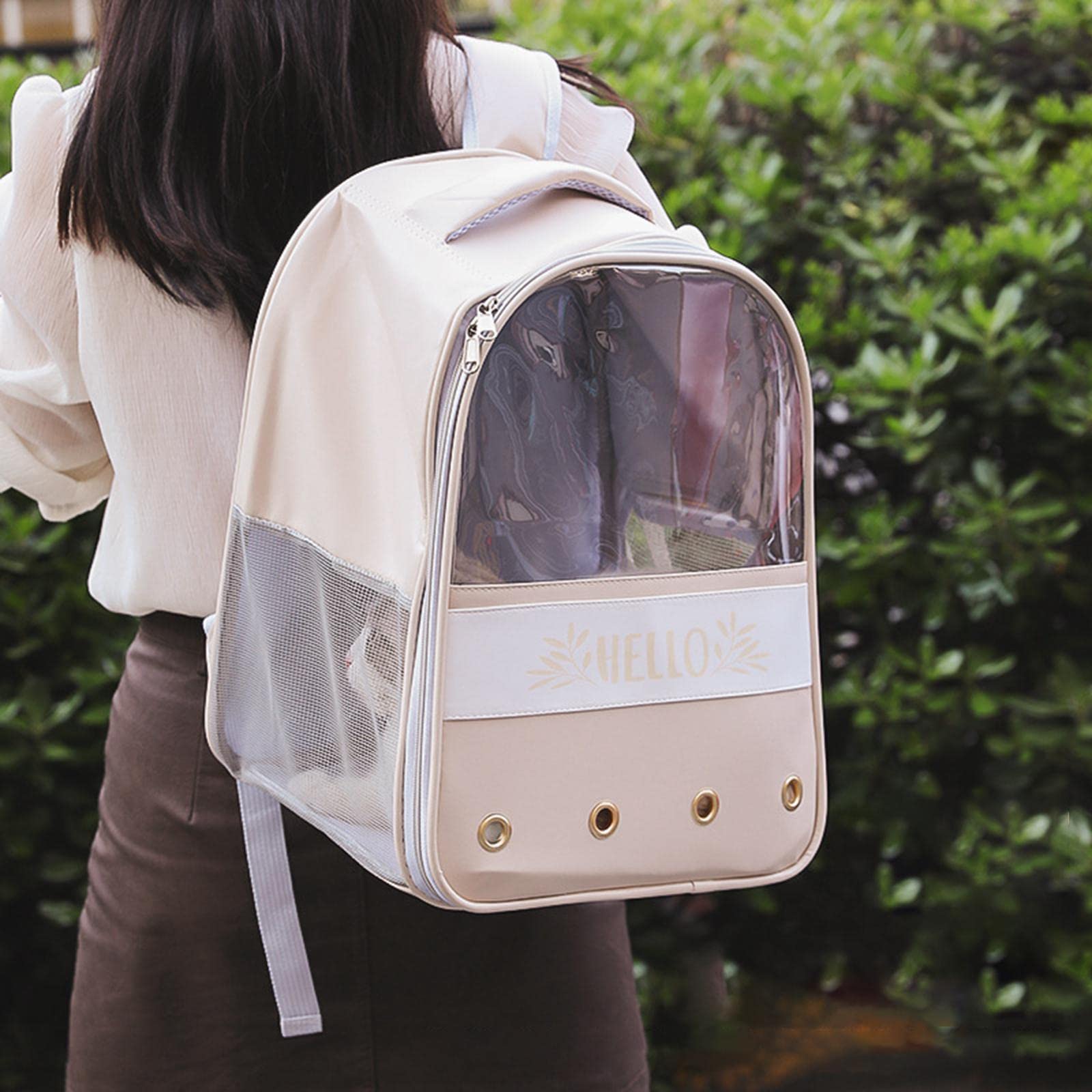 Durable Pet Carrier Backpack for Dogs & Cats - Soft Travel Tote Bag for Rabbits & Small Pets (Khaki) | Perfect for Air Travel, Hiking & Outdoor Adventures | Pet Supplies & Dog Carriers