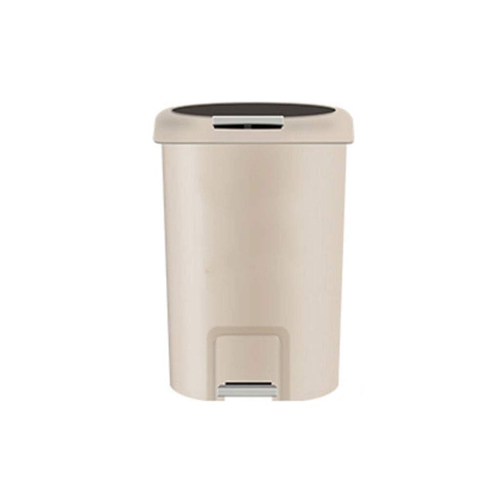 WBDZ Mini Trash Can with Pedal - 1.5 Gallon Small Garbage Bin for Home, Office, Kitchen, Bathroom & Bedroom | Space-Saving Round Design | Coffee Color Plastic Wastebasket | Ideal for Desks, Countertops & Tight Spaces