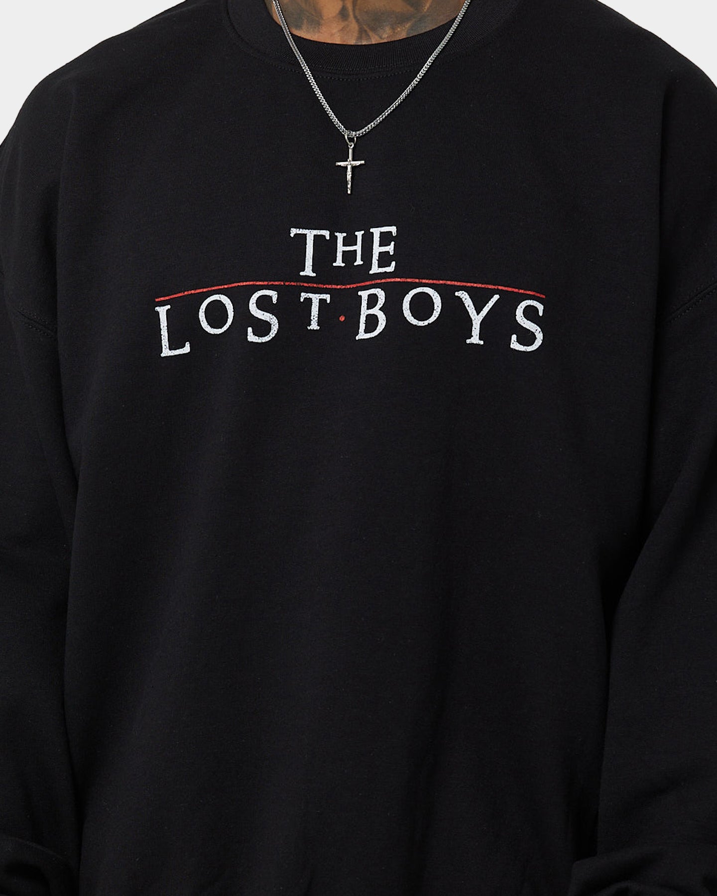 American Thrift X Lost Boys Black Crewneck Sweatshirt | Vintage Streetwear for Men | Perfect for Casual Outfits & Urban Fashion