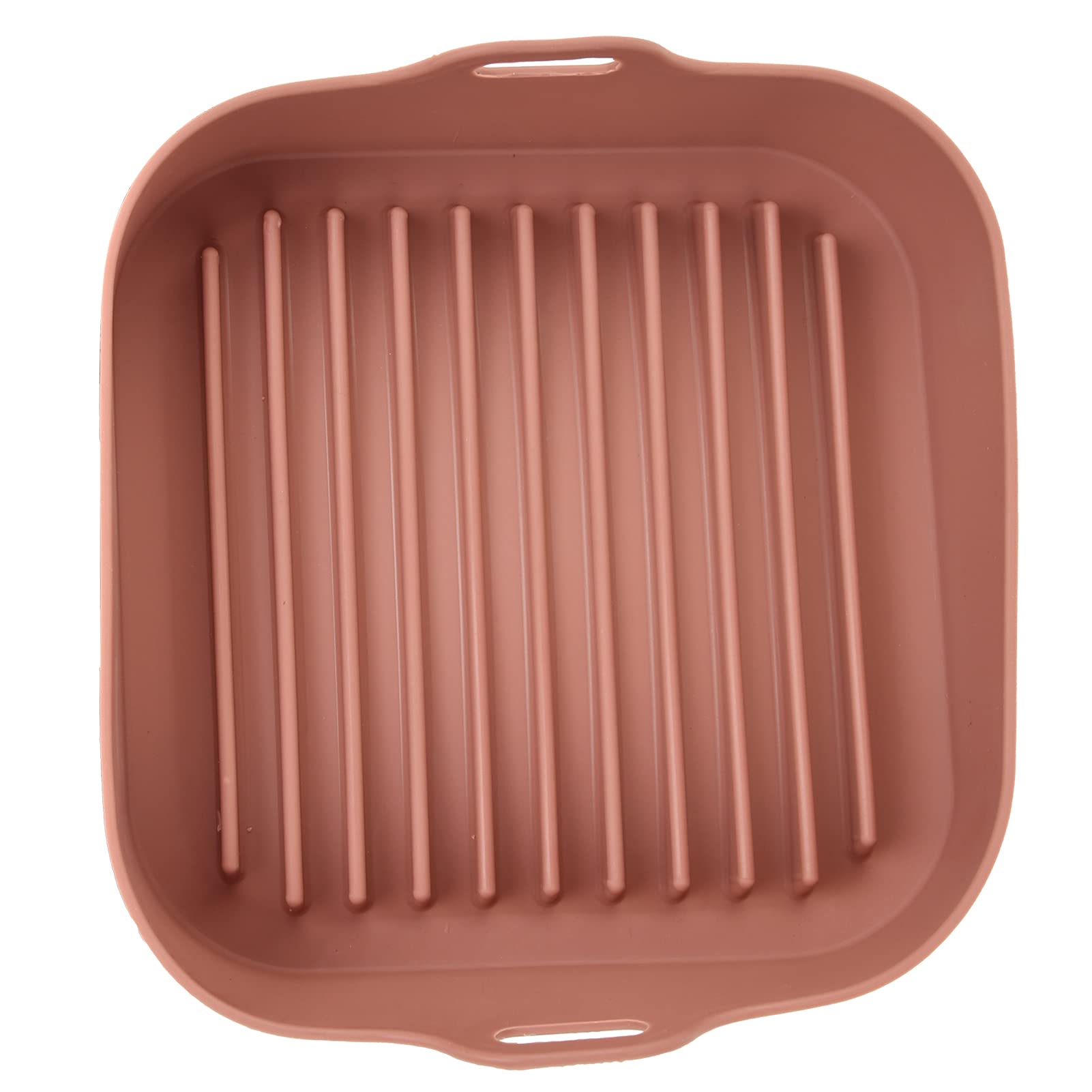 **Silicone Air Fryer Basket Replacement - 10 Inch Non-Stick Microwave Oven & Steamer Compatible - Durable & Easy to Clean (Brown) - Perfect for Healthy Cooking, Meal Prep & Reheating**
