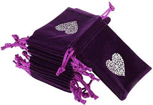 10pcs Velvet Drawstring Gift Bags - 7x9cm Purple Breathable Jewelry Pouches for Wedding Favors, Party Gifts & Christmas Presents - Perfect for Jewelry, Candies & Small Keepsakes Storage