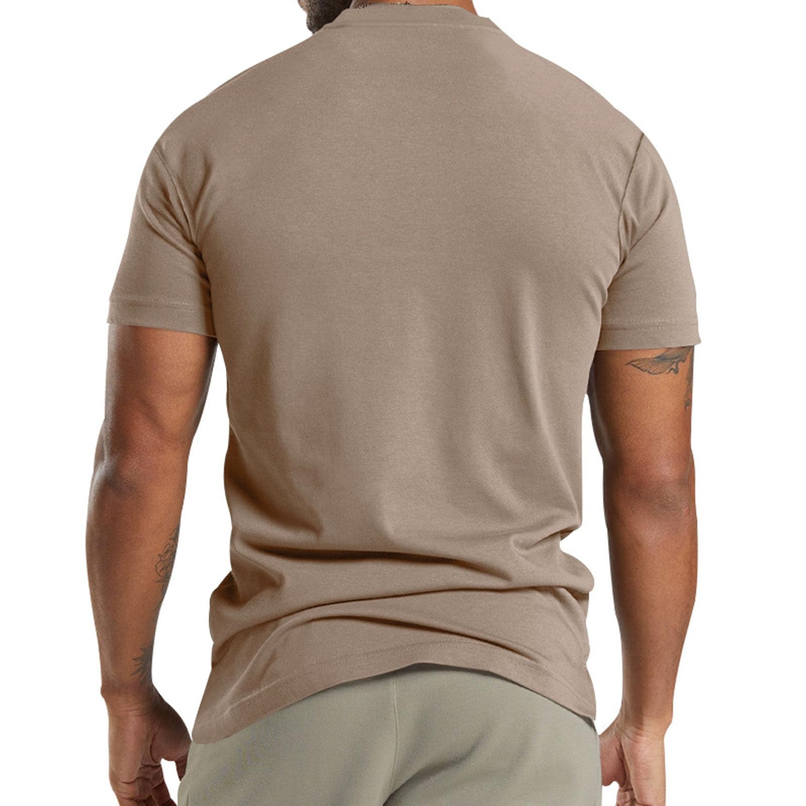 **Men's Short Sleeve Henley Shirt - Button Collar Casual T-Shirt for Summer 2024 - Breathable Work Blouse with Pocket - Perfect for Office, Outdoors & Travel**