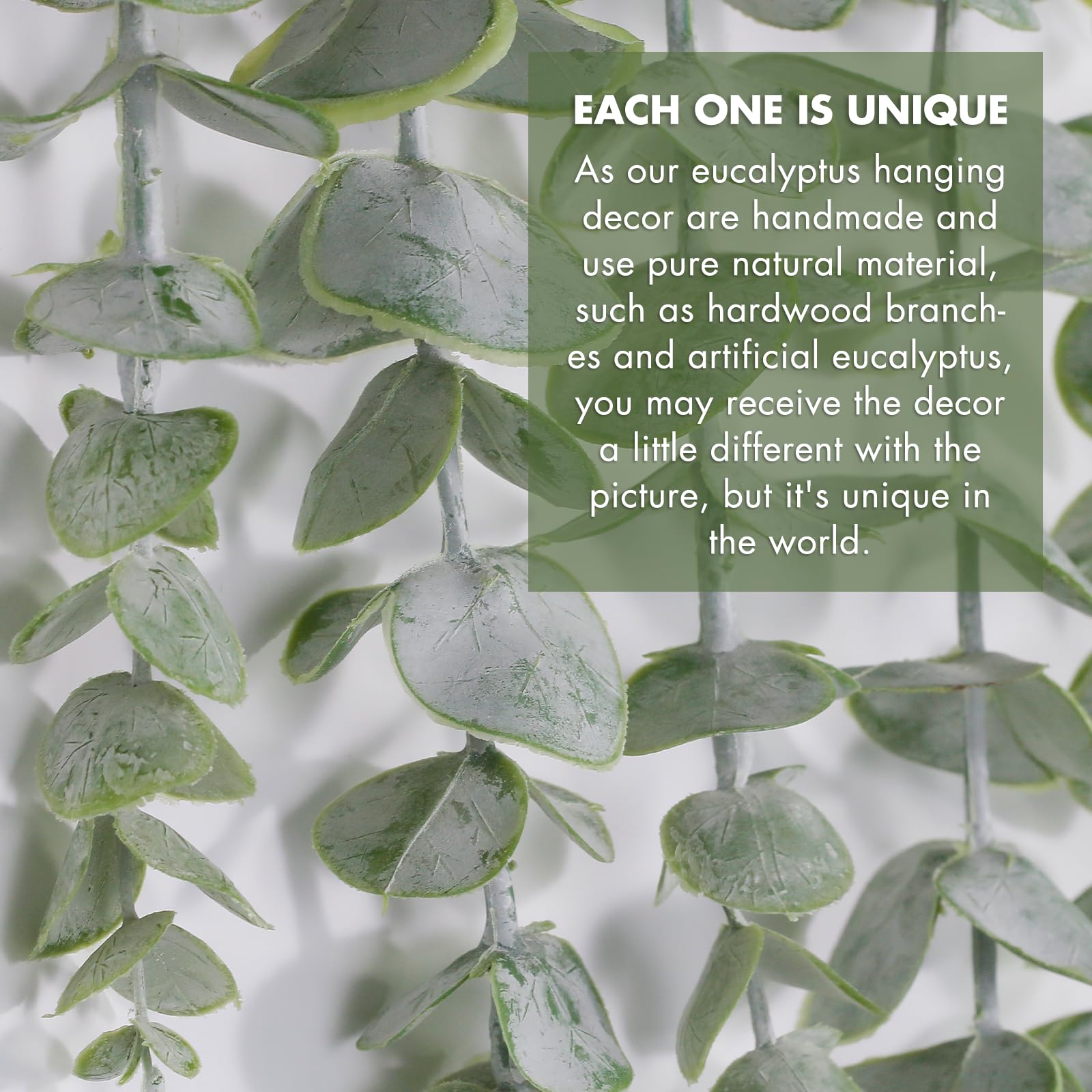 Artificial Eucalyptus Wall Hanging Decor - Fake Eucalyptus Leaves Greenery Vines for Farmhouse Rustic Boho Style - Bathroom Bedroom Living Room Wall Decor - Perfect for Home, Wedding, and Office Decoration