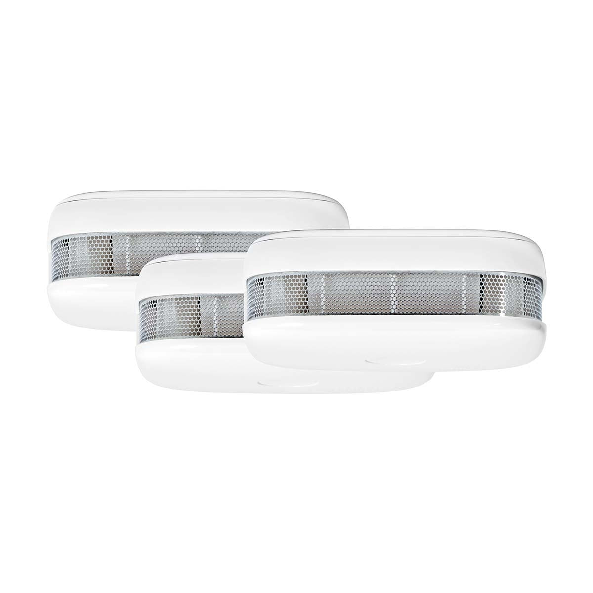 SmartLife 3-Pack Smoke Detector with Replaceable Batteries - Wireless Interconnect, 10-Year Battery Life for Home & Office Safety