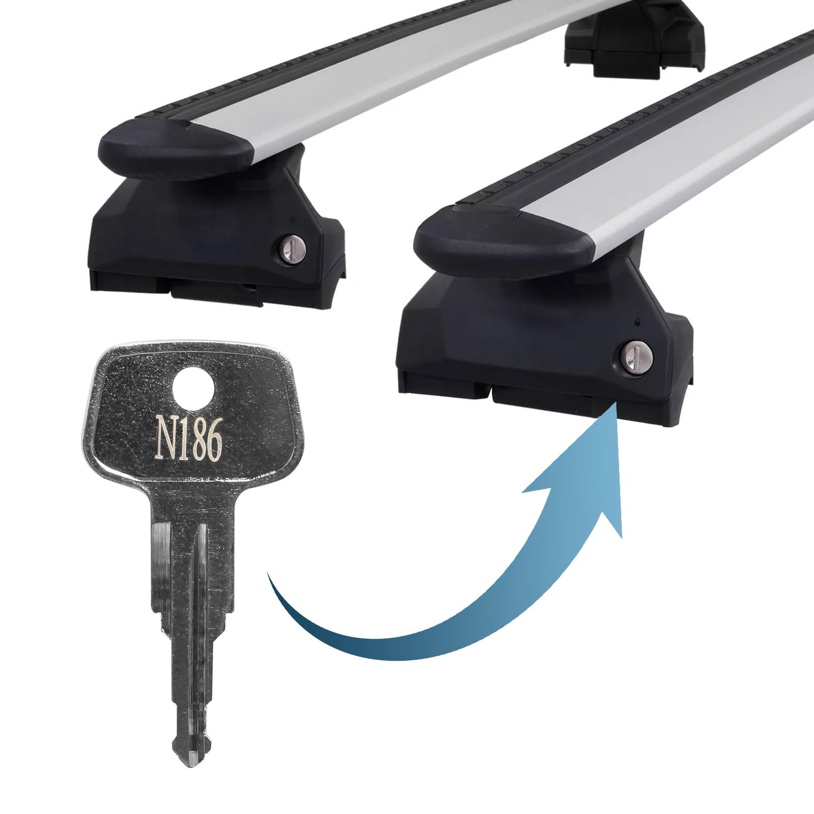 Thule-Compatible N186 Car Rack Replacement Key (2-Pack) - Fits Roof Racks, Cargo Boxes, Carriers & Crossbars - Perfect for Outdoor Adventures & Road Trips