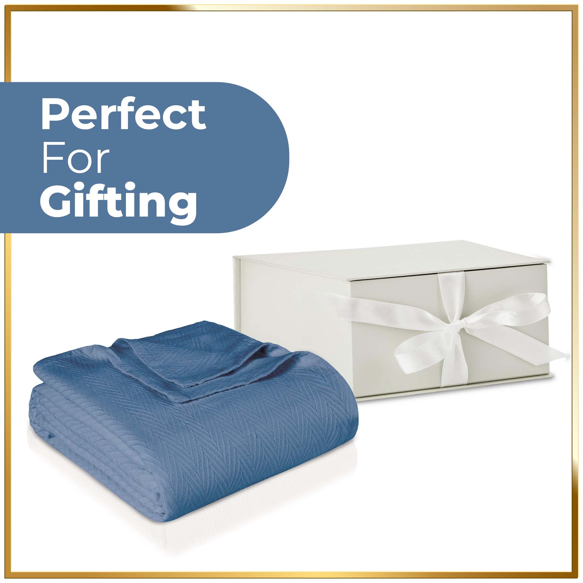 Soft & Cozy All-Season Chevron Cotton Bed Blanket & Sofa Throw - Perfect for Home, Office, Travel & Gift Giving