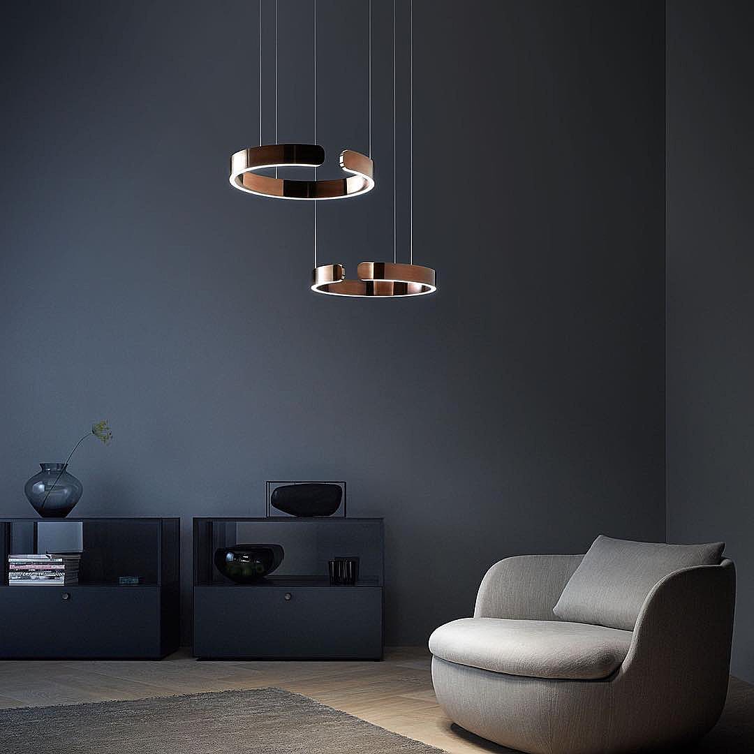 Modern Circular Chandelier - Elegant Round Ceiling Light Fixture for Dining Room, Living Room & Bedroom | Perfect for Home Decor & Interior Design
