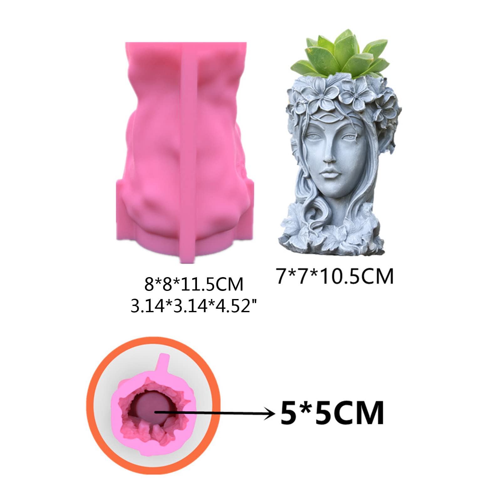 Handmade Girl Head Shaped Flower Pot - UV Epoxy Mold for Pen Holder, Candle Holder & Cement Planter - DIY Resin Silicone Mould for Home Decor & Crafts - Perfect for Garden Decor, Office Desk Organizer & Gift Making