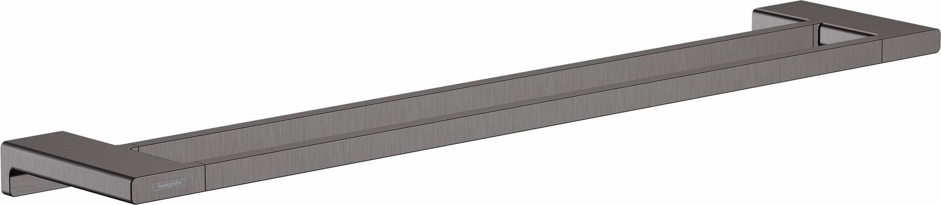 Hansgrohe AddStoris Dual Towel Bar in Brushed Black Chrome (41743340) - Premium Bathroom Towel Rack for Modern Homes & Luxury Hotels
