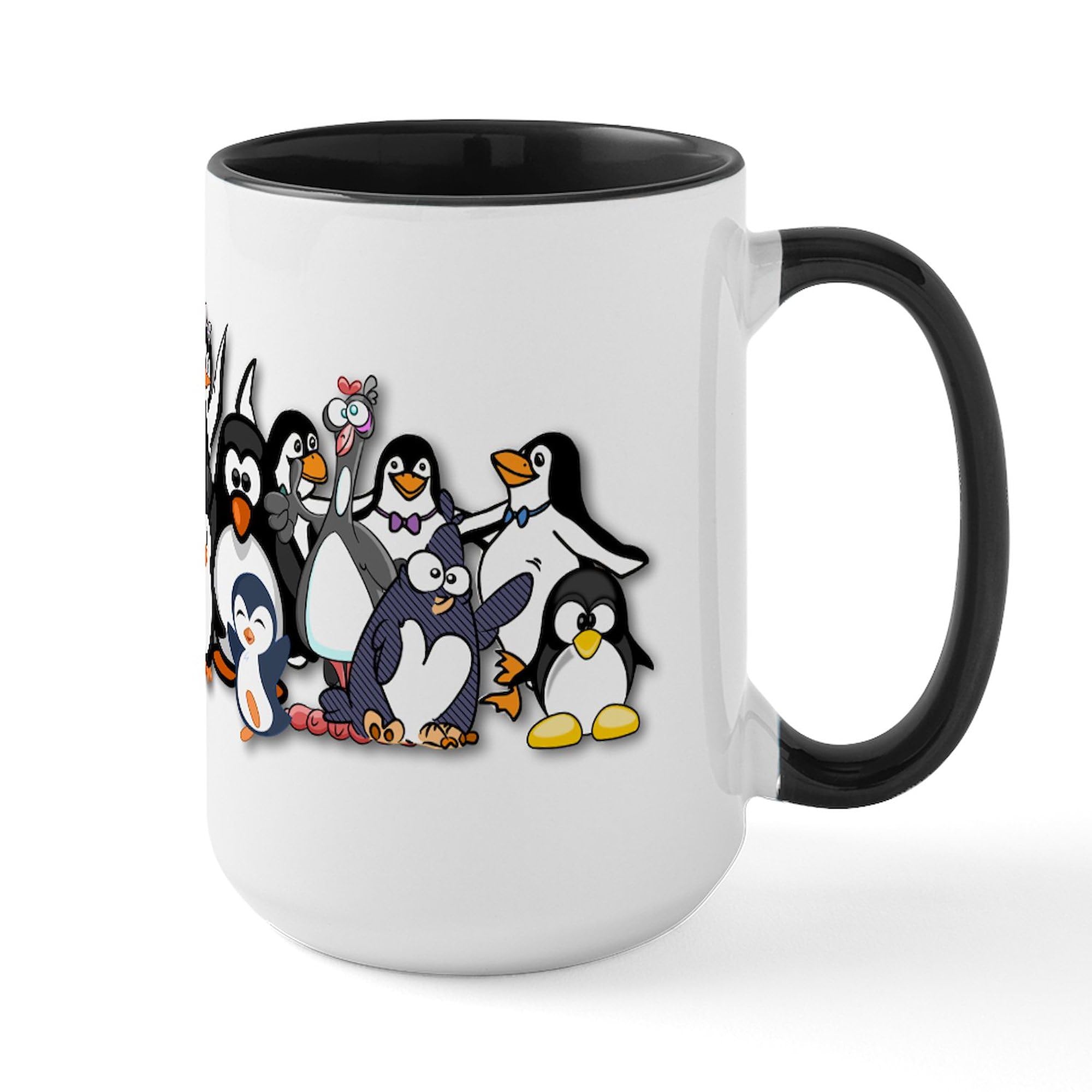 Penguins Ceramic Coffee Mug 15 oz (444 ml) - Insulated Hot & Cold Drink Cup for Tea, Coffee, Hot Chocolate - Perfect for Home, Office, Gifts, Holidays