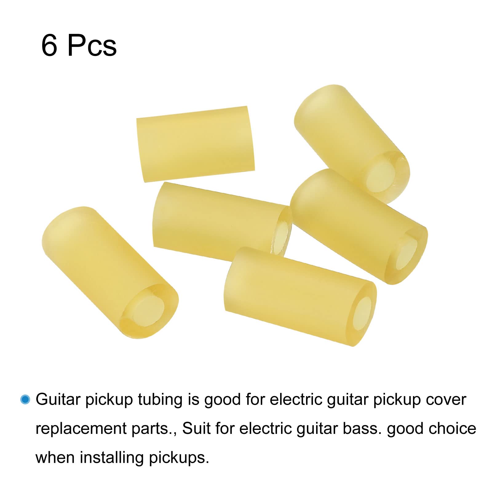 Premium Guitar Pickup Mounting Tubes - 6 Pack Rubber Tubing for Electric Guitar Pickup Height Adjustment & Installation | Ideal for DIY Guitar Repair, Setup & Customization