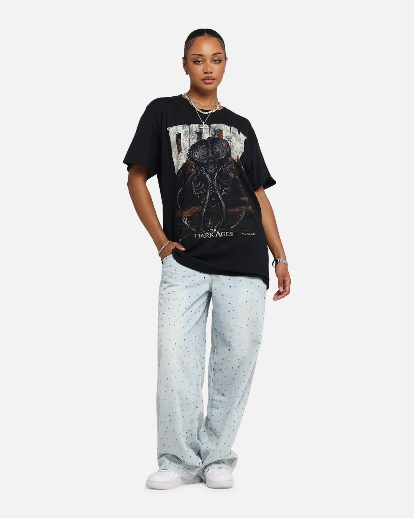 73 Studio X Doom Cacodemon Graphic Metal T-Shirt for Men - Black Gaming Tee for Casual Wear & Video Game Enthusiasts
