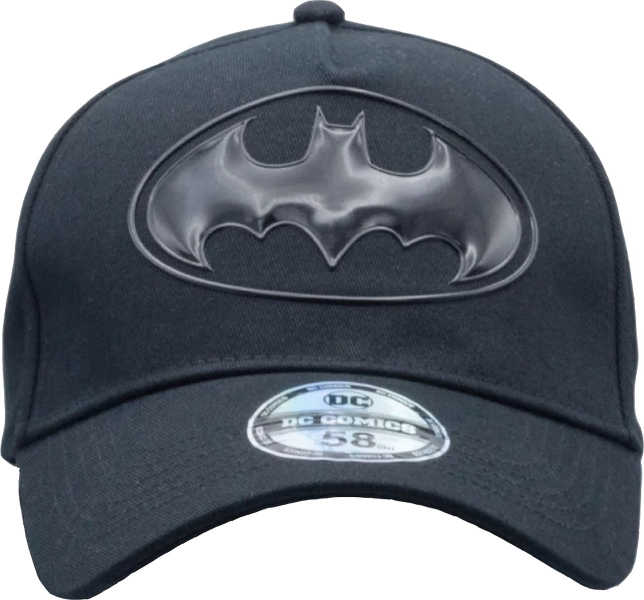 DC Comics Batman All Black Rubber Logo Baseball Cap - Stylish Superhero Hat for Men & Women - Perfect for Cosplay, Casual Wear & Gifts