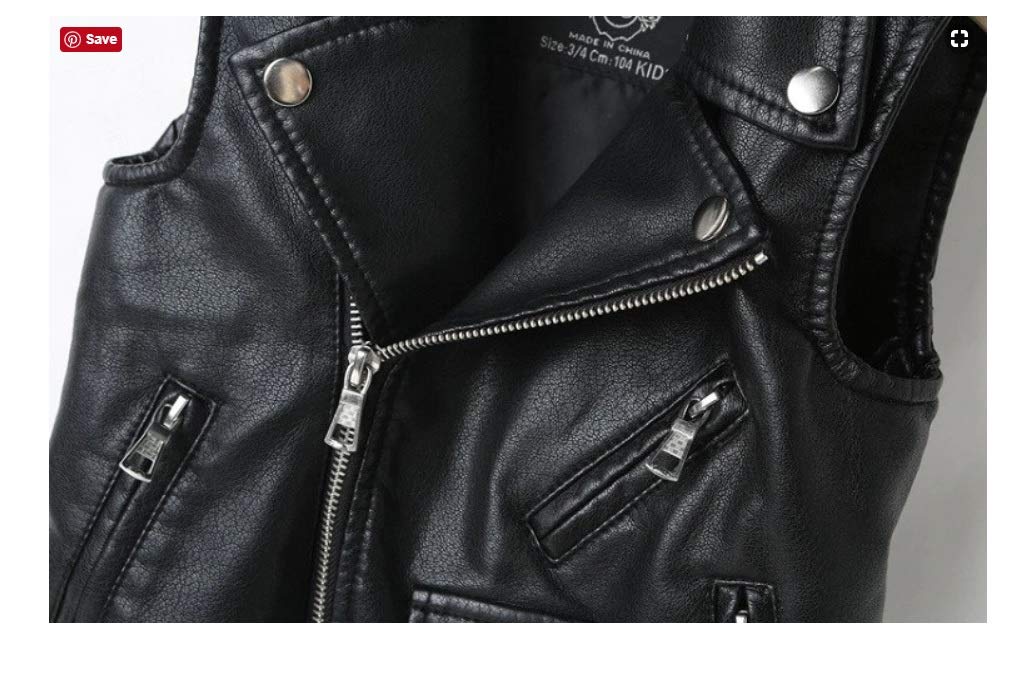 Kids Leather Motorcycle Jacket - Winter Vest Coat for Girls & Boys - Riding & Outdoor Play