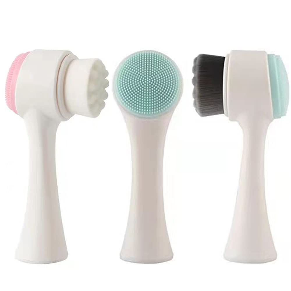Exfoliating Facial Brush for Deep Cleansing & Pore Care - Pink Skin Care Tool with Ergonomic Plastic Handle | Perfect for Daily Face Cleansing & Makeup Removal