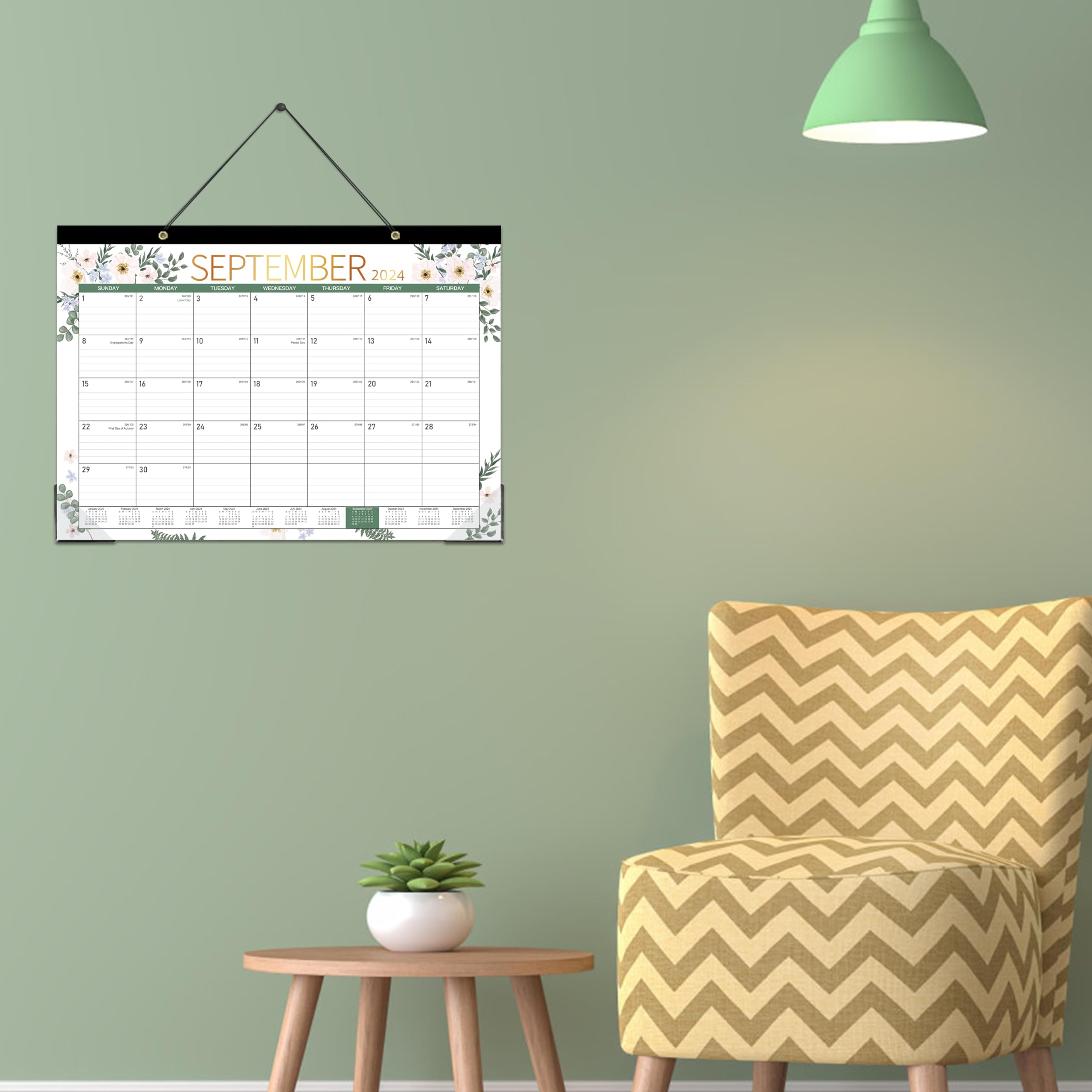 2024-2025 Monthly Desk Calendar Planner - 18 Months from July 2024 to December 2025 - 16.8