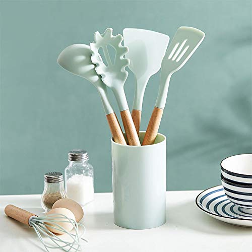 Premium Silicone Spatula Set with Wooden Handle - Non-Stick Cooking Utensils for Baking, Flipping & Mixing - Includes Storage Box - Perfect Kitchen Gadgets for Home Chefs & Baking Enthusiasts