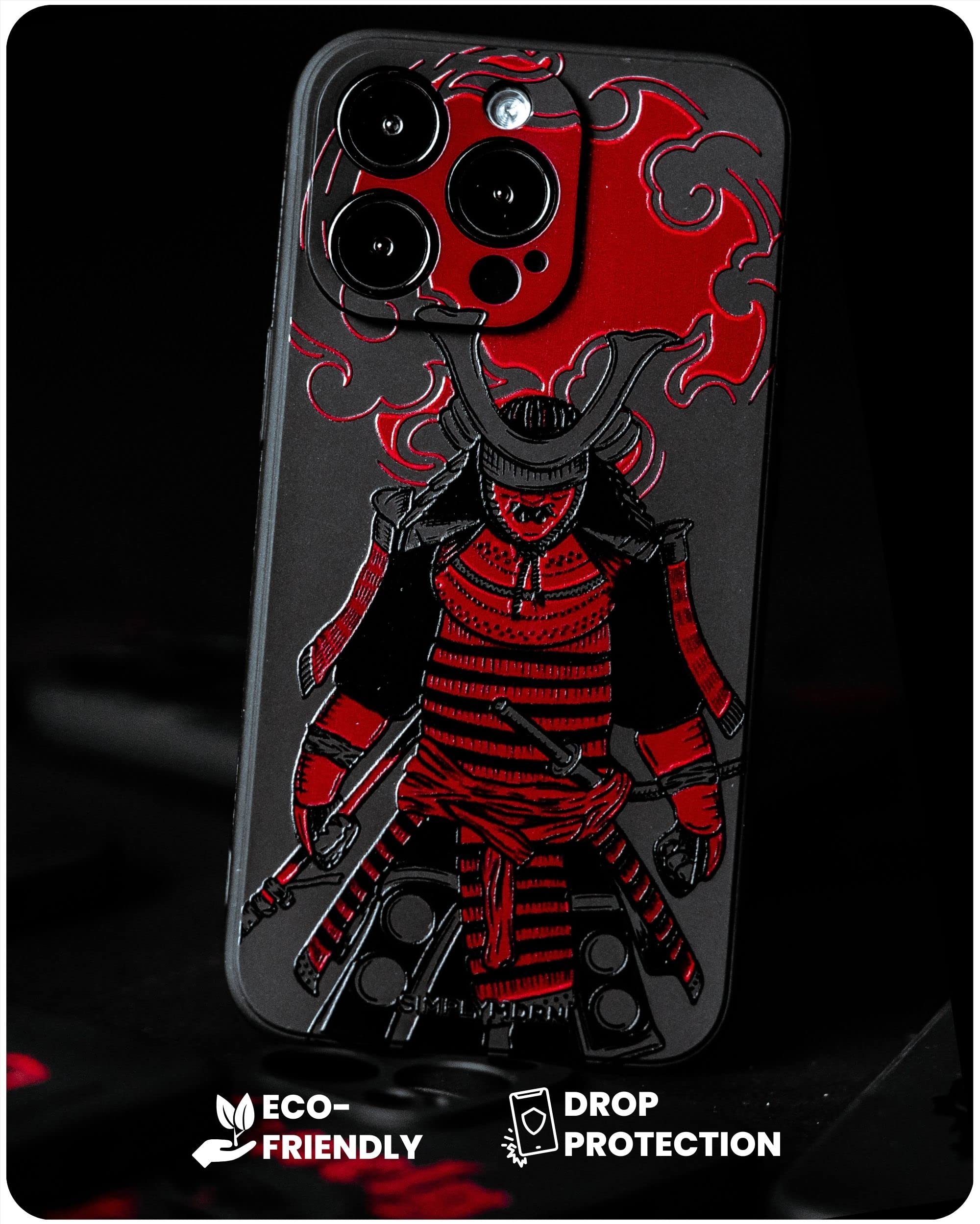 Slim iPhone 12 Pro Max Case - Warrior Design Fighter Assassin Phone Cover - Ultra Thin Flexible Protective Case for Men (Sinister Black) - Perfect for Daily Use, Gaming & Outdoor Activities