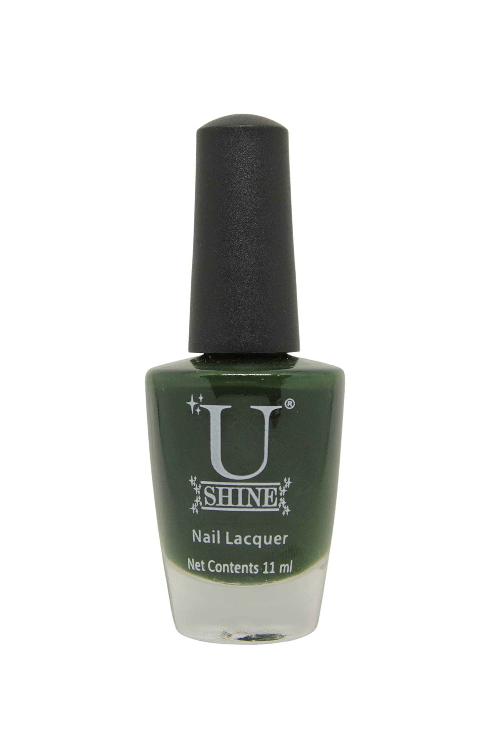 U Shine Deep Green Glossy Nail Polish - 11ml Vegan Nail Lacquer | Paraben-Free, No Yellowing, Chip & Crack Resistant | Long Lasting Nail Paint for Manicures & Pedicures | Perfect for Daily Wear, Parties & Special Occasions
