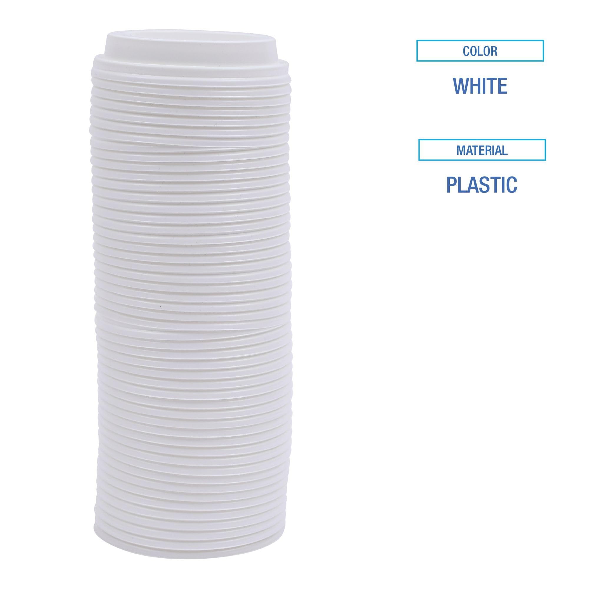 Boardwalk Deerfield Hot Cup Lids - Fits 10oz to 20oz Cups - White Plastic Disposable Lids (50/Pack, 20 Packs/Carton) - Perfect for Coffee Shops, Restaurants & Takeout Services