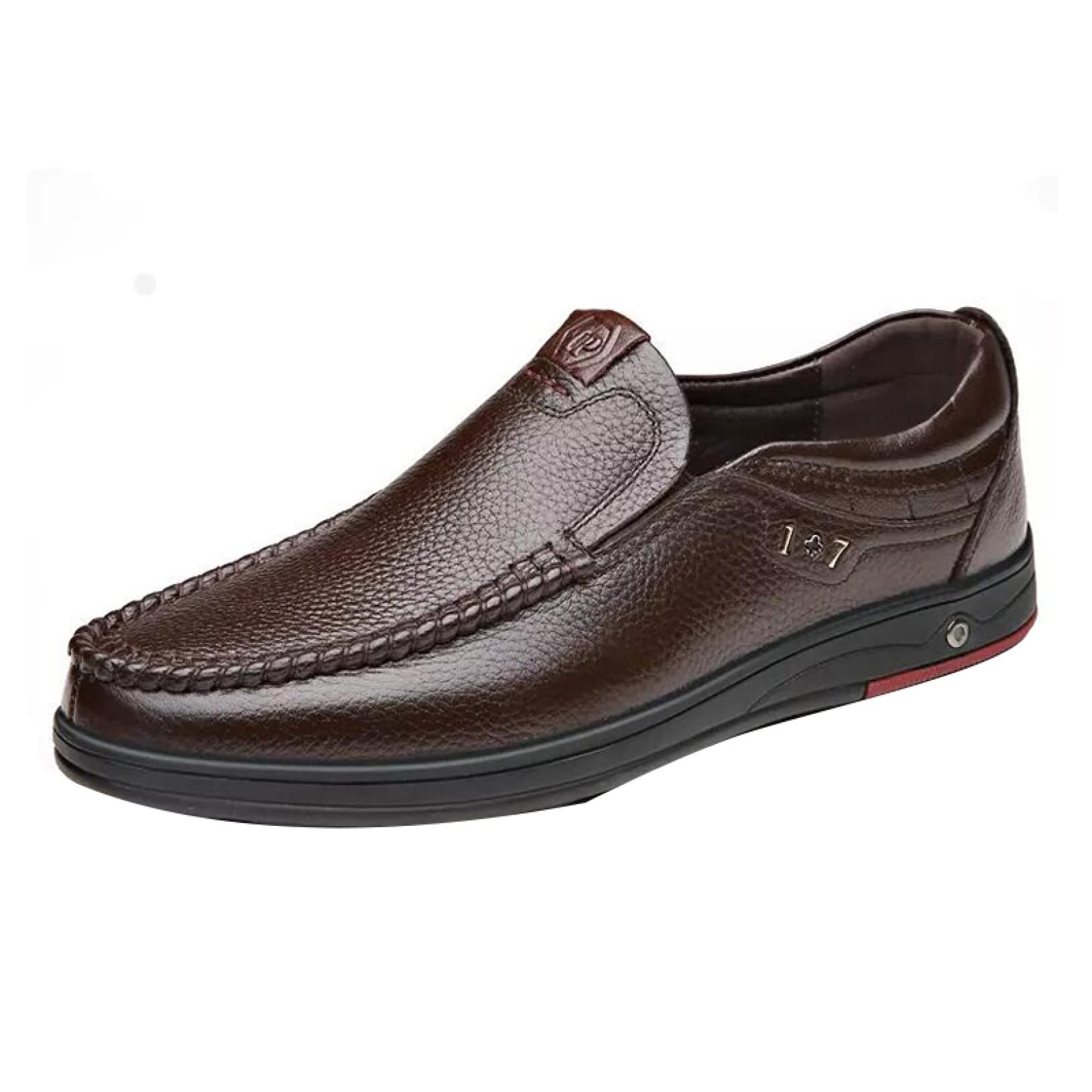 Hoxekle Men's Faux Leather Casual Loafers - Soft Slip-On Moccasin Driving Shoes for Office & Comfortable Walking | Breathable & Lightweight Men's Shoes for Work, Travel & Daily Wear