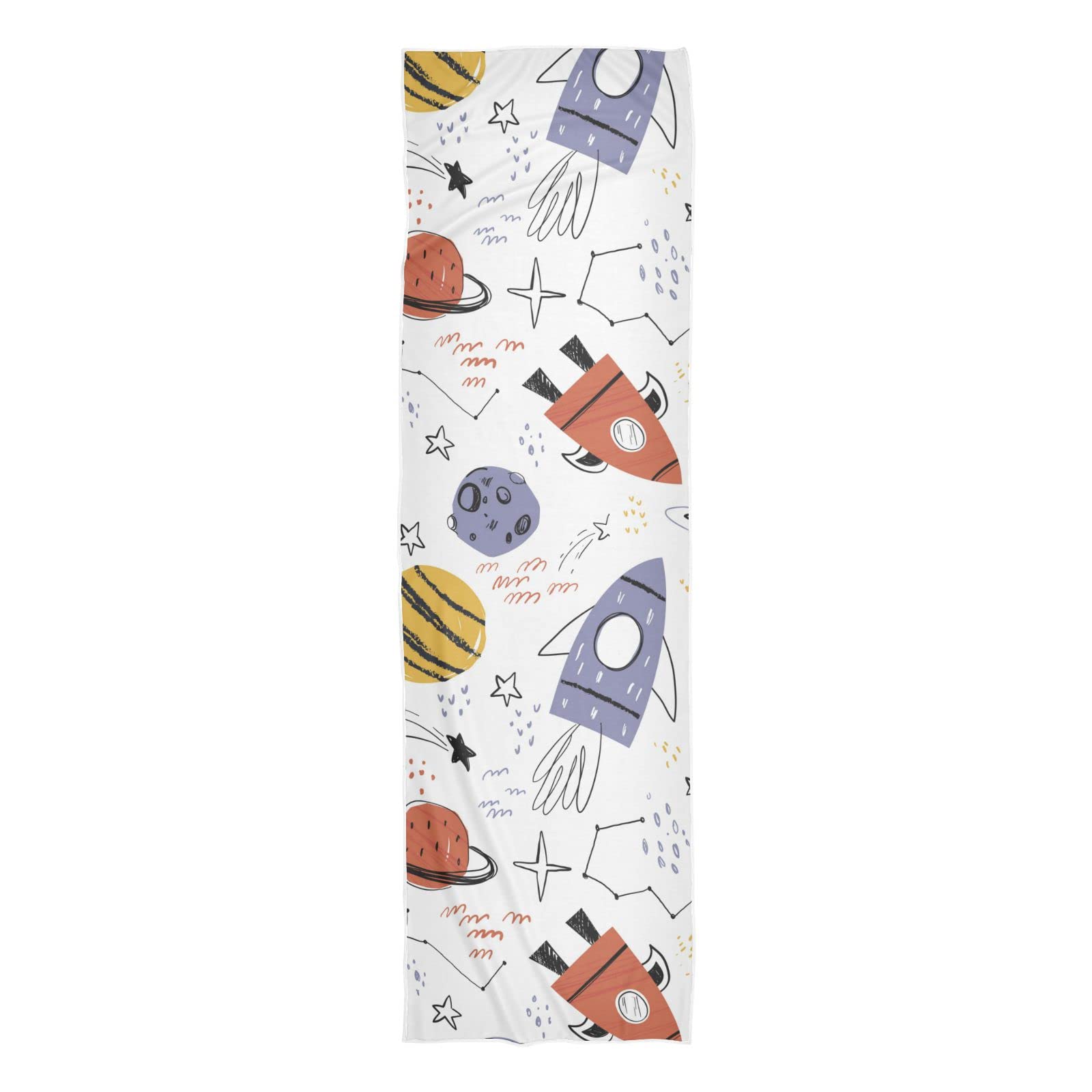 Cooling Sports Towels for Workout - Quick Dry, Breathable & Lightweight Gym Towels with Fun Galaxy Rocket Planet Design - Perfect for Kids & Adults in Gym, Running, Yoga & Outdoor Activities