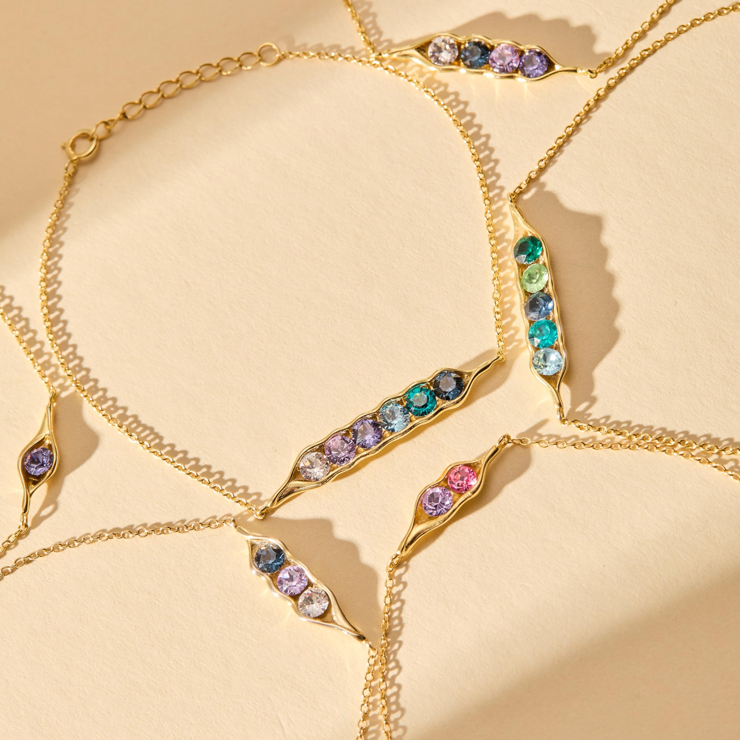EVE'S ADDICTION Gold Peas in a Pod Bracelet - Custom Two Stone Pea in a Pod Bracelet - Maternity Jewelry - New Mom Gift - Push Present - Mother's Day Gift - Perfect for Pregnancy Announcement & Baby Shower