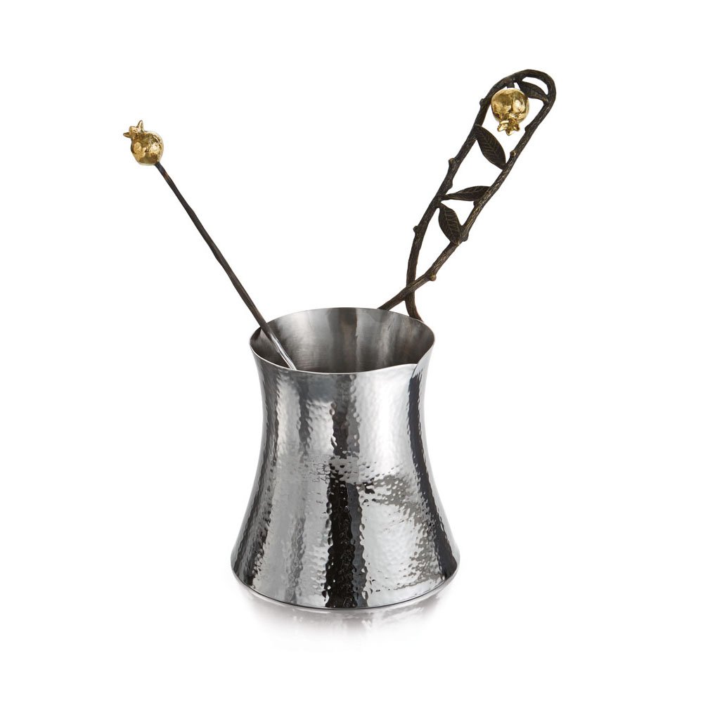 Premium Large Multicolor Pomegranate Coffee Pot and Spoon Set - Perfect for Home Brewing, Kitchen Decor, and Gift Giving