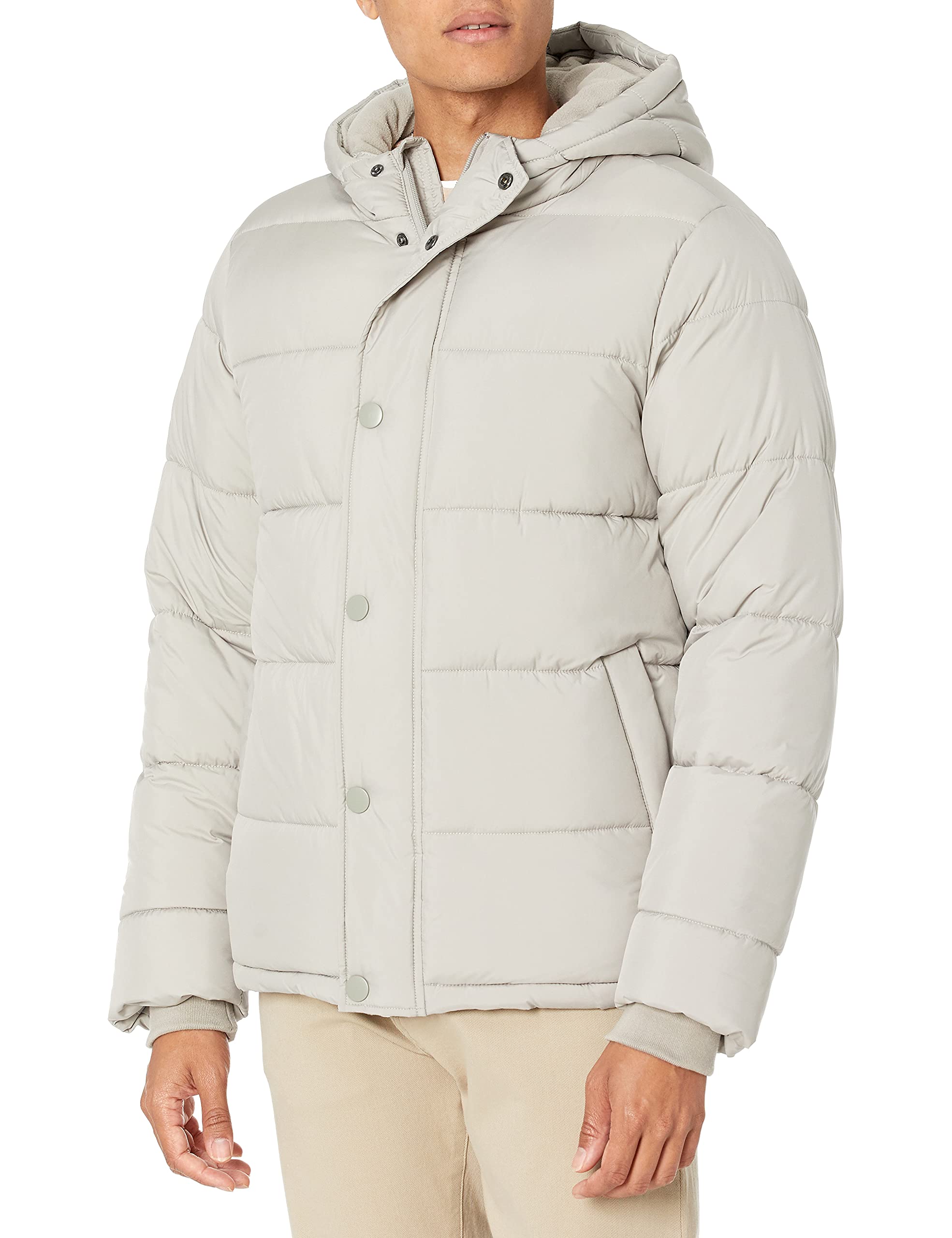 Amazon Essentials Men's Heavyweight Hooded Puffer Jacket - Winter Warm Waterproof Coat for Cold Weather, Outdoor Activities & Daily Commute
