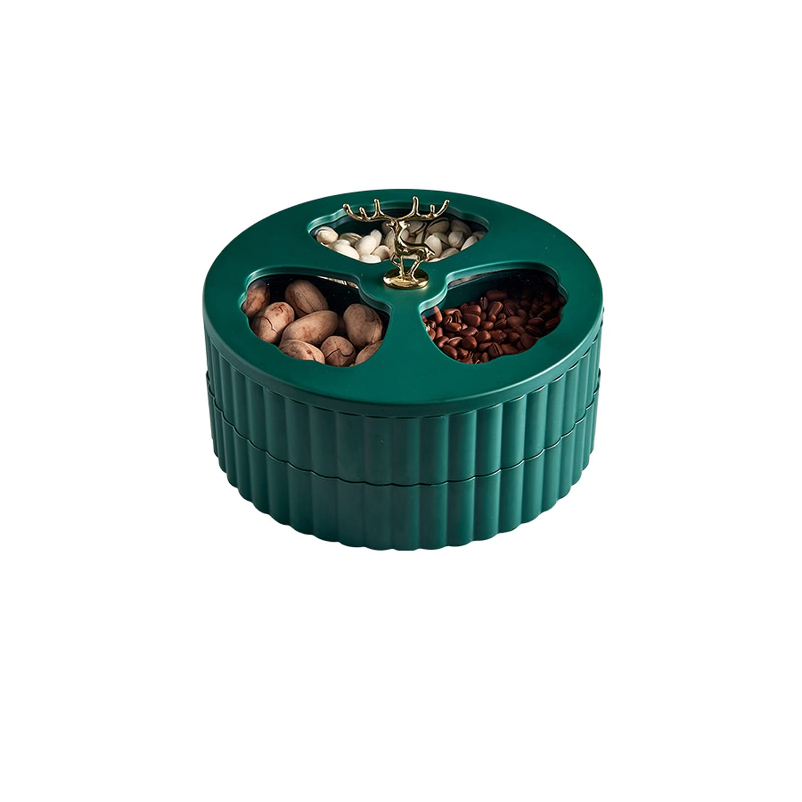 Premium Double-Layer Fruit Bowl with Lid - Elegant Dried Fruit & Nut Storage Tray for Living Room - Versatile Snack Organizer for Candy, Nuts & Healthy Treats - Perfect for Entertaining, TV Snacking & Kitchen Countertop Storage (Color: Double Layer-B)