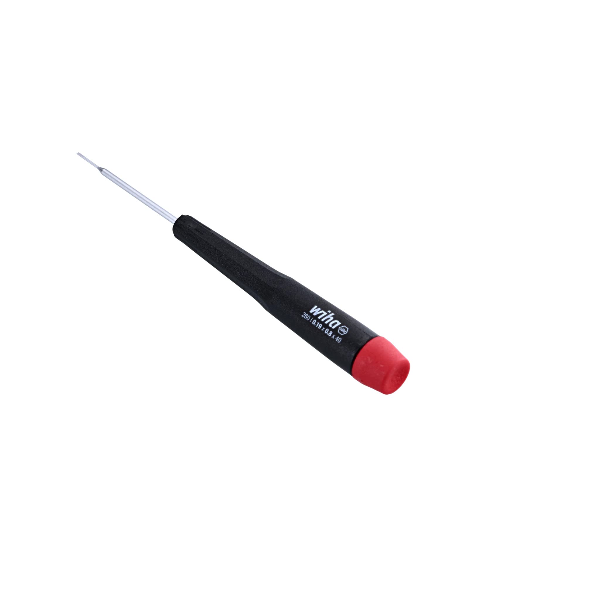 Wiha 96008 Slotted Screwdriver with Precision Handle, .8 x 40mm - Professional Screwdriver for Electronics, Jewelry & Small Appliances Repair - Perfect for DIY, Home & Workshop Use