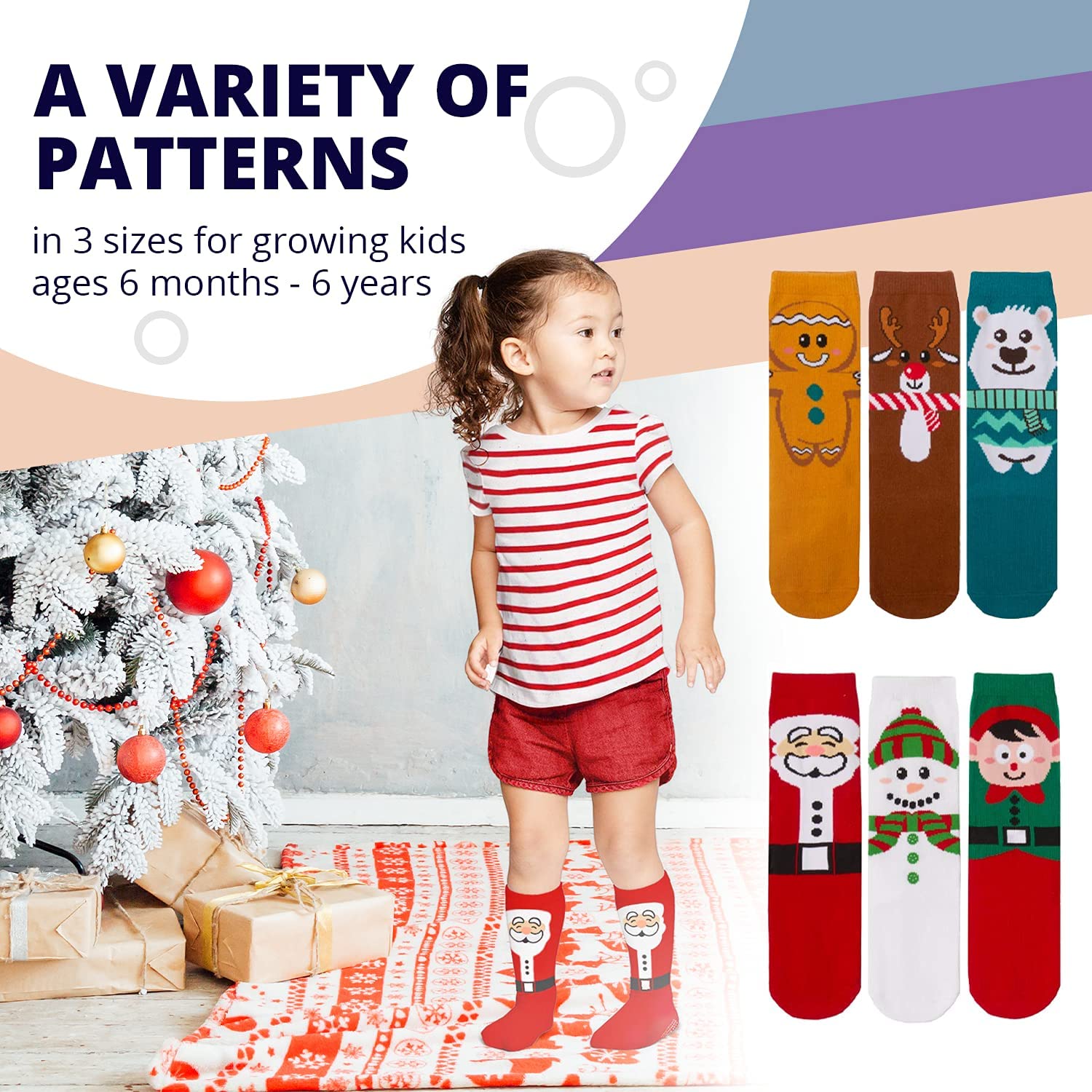 LA ACTIVE Girls Knee High Socks - Cozy Warm Cotton Uniform Sports Socks for Baby Toddlers & Kids - Perfect for School, Sports & Dress Outfits