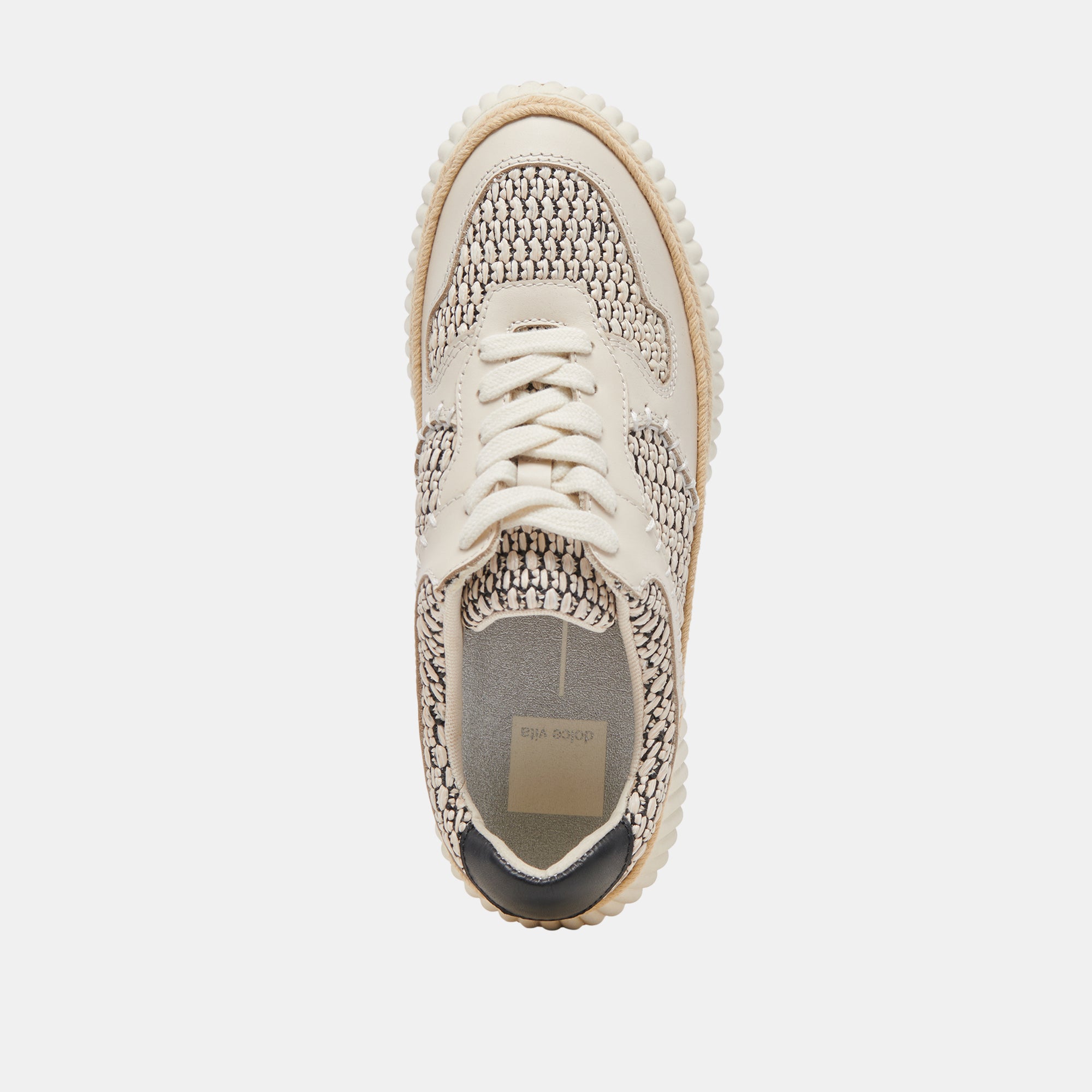 DANDI Women's Black Natural Raffia Sneakers - Comfortable & Stylish Casual Shoes for Walking, Travel & Everyday Wear
