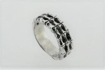 Sterling Silver Bone Detail Ring for Women - Gothic Jewelry for Halloween, Punk Fashion & Everyday Wear