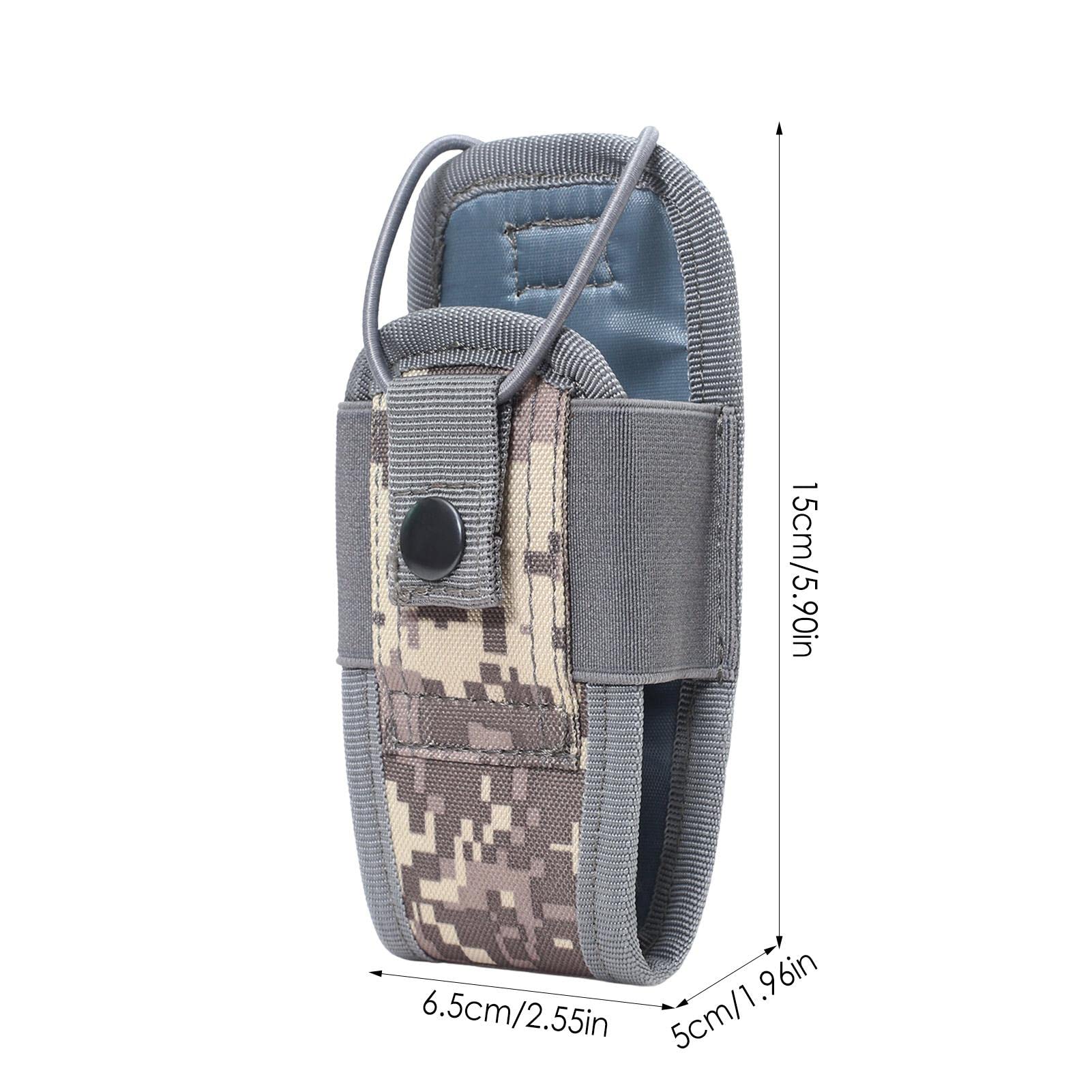 Heavy Duty Radio Holder Case - Durable Two-Way Walkie Talkie Holster Bag with Service Belt & Pouch for Police, Security, Construction & Outdoor Activities
