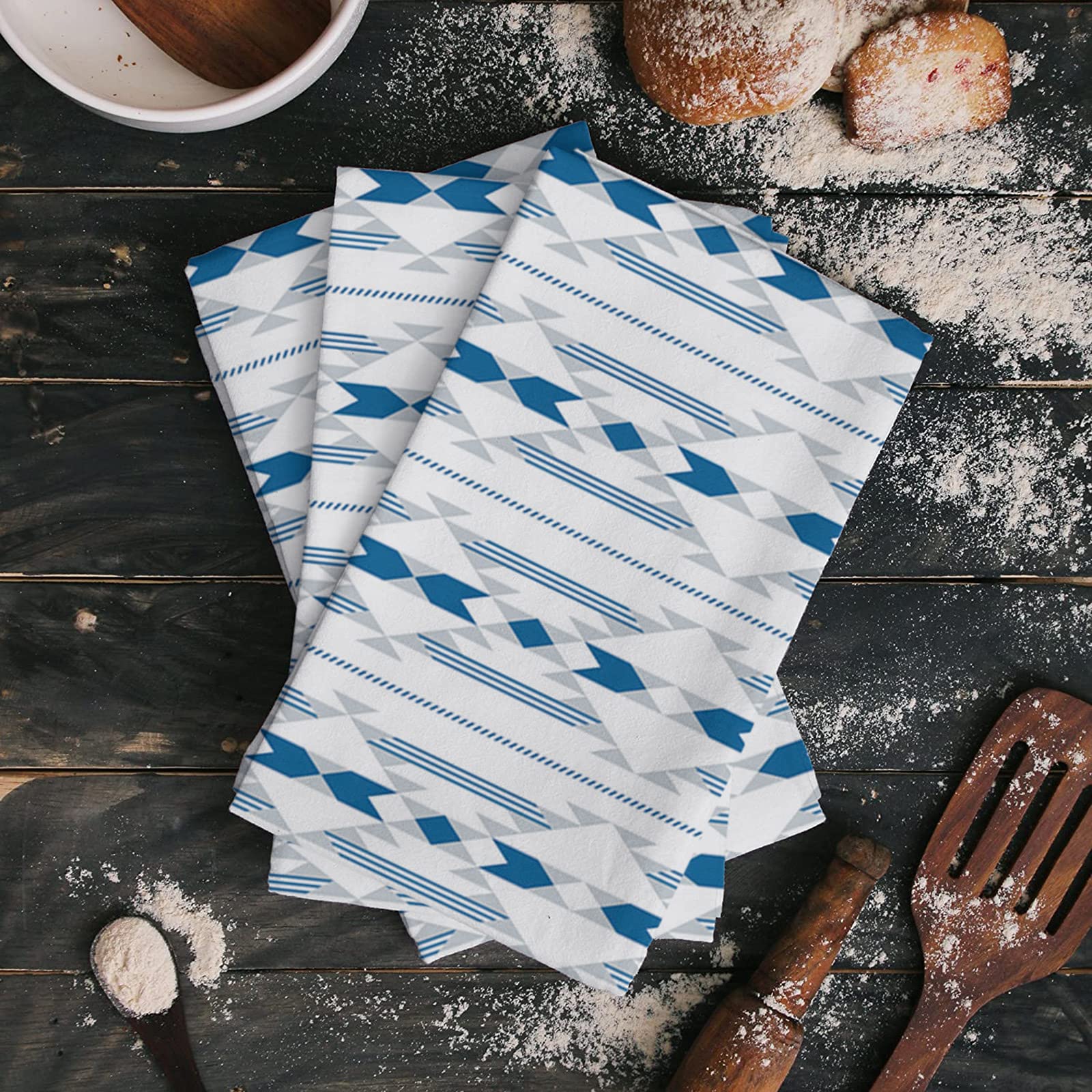 4 Pack Super Absorbent Microfiber Kitchen Dish Towels - Soft Cleaning Cloths with Elegant Bohemian Patterns for Dishes, Hands & Tea | Perfect for Kitchen, Bathroom & Bar Use