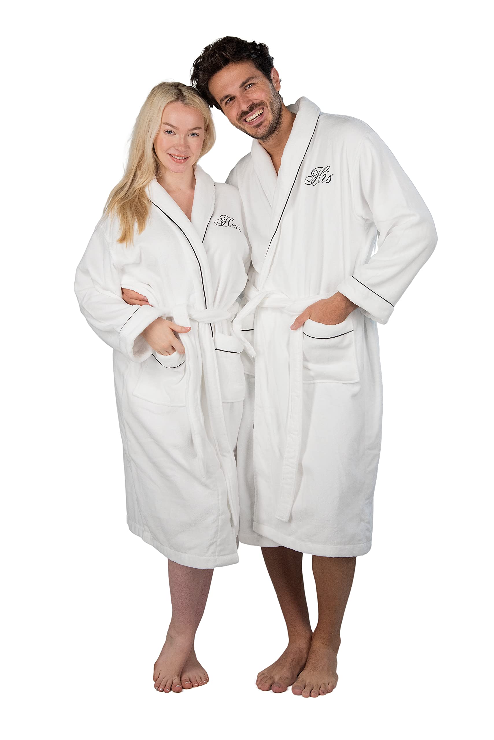 His and Hers Robes Gift Set - 2 Pack Soft Velour Bathrobes for Couples with Gift Box | Perfect for Anniversaries, Valentine's Day & Spa Nights at Home
