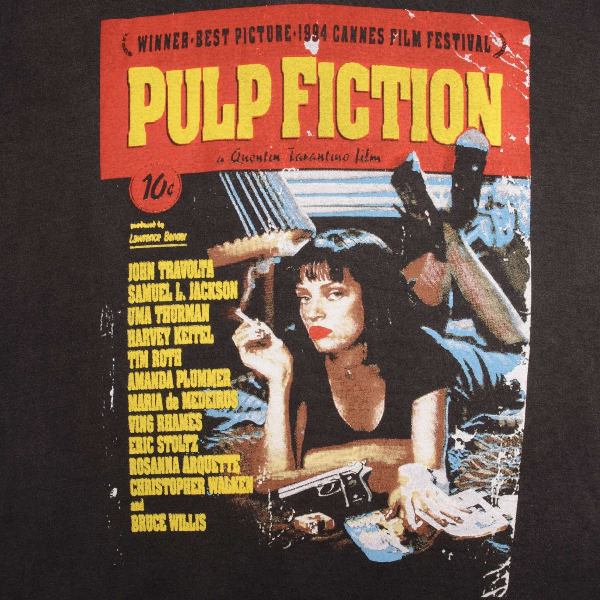 Vintage Pulp Fiction Movie T-Shirt XL - Quentin Tarantino Inspired Graphic Tee - Single Stitch Cotton for Casual Wear & Movie Nights