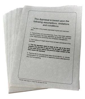 Appraiser's Limitation & Condition Page (50/Pack) - Professional Real Estate Appraisal Forms for Accurate Property Valuation - Perfect for Home Inspectors, Mortgage Lenders & Appraisal Reports