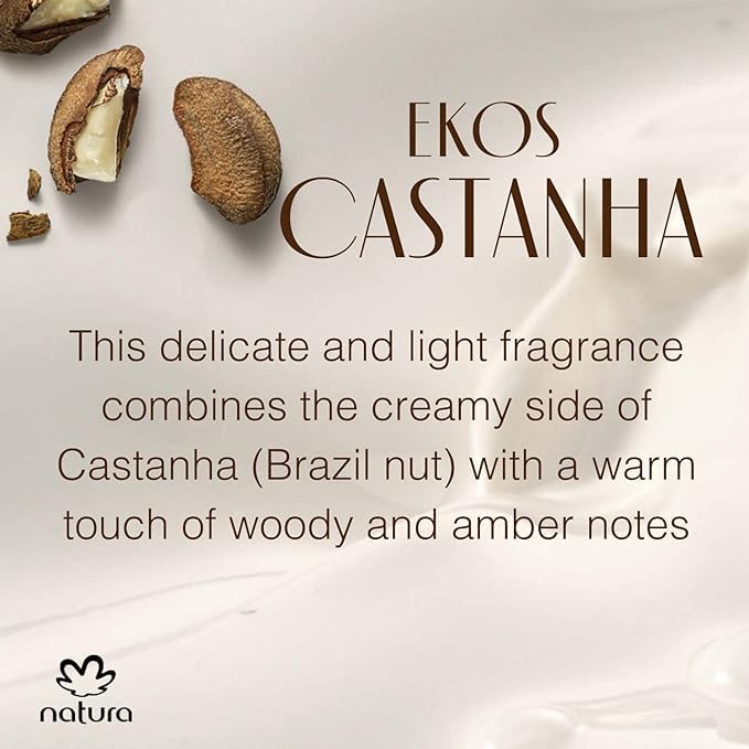 Natura Ekos Castanha Brazil Nut Creamy Bar Soap Set - 4 Pack (3.5oz/100g Each) - 97% Natural Ingredients - 100% Plant-Based Vegan Soap - Moisturizing & Nourishing for Dry Skin - Perfect for Daily Shower, Spa Day & Self-Care Routine - Brazilian Beauty Secrets