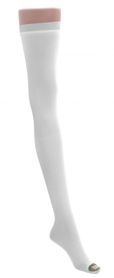 EMS Thigh Length Anti-Embolism Compression Stockings - White - X-Large Regular - 1 Pair - Ideal for Post-Surgery Recovery & Long Flights