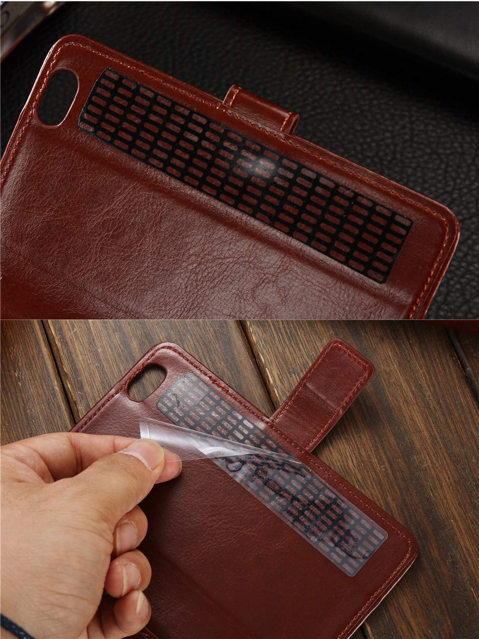 Premium Leather Flip Case for XGODY X30 - Wallet & Card Slot - Yellow