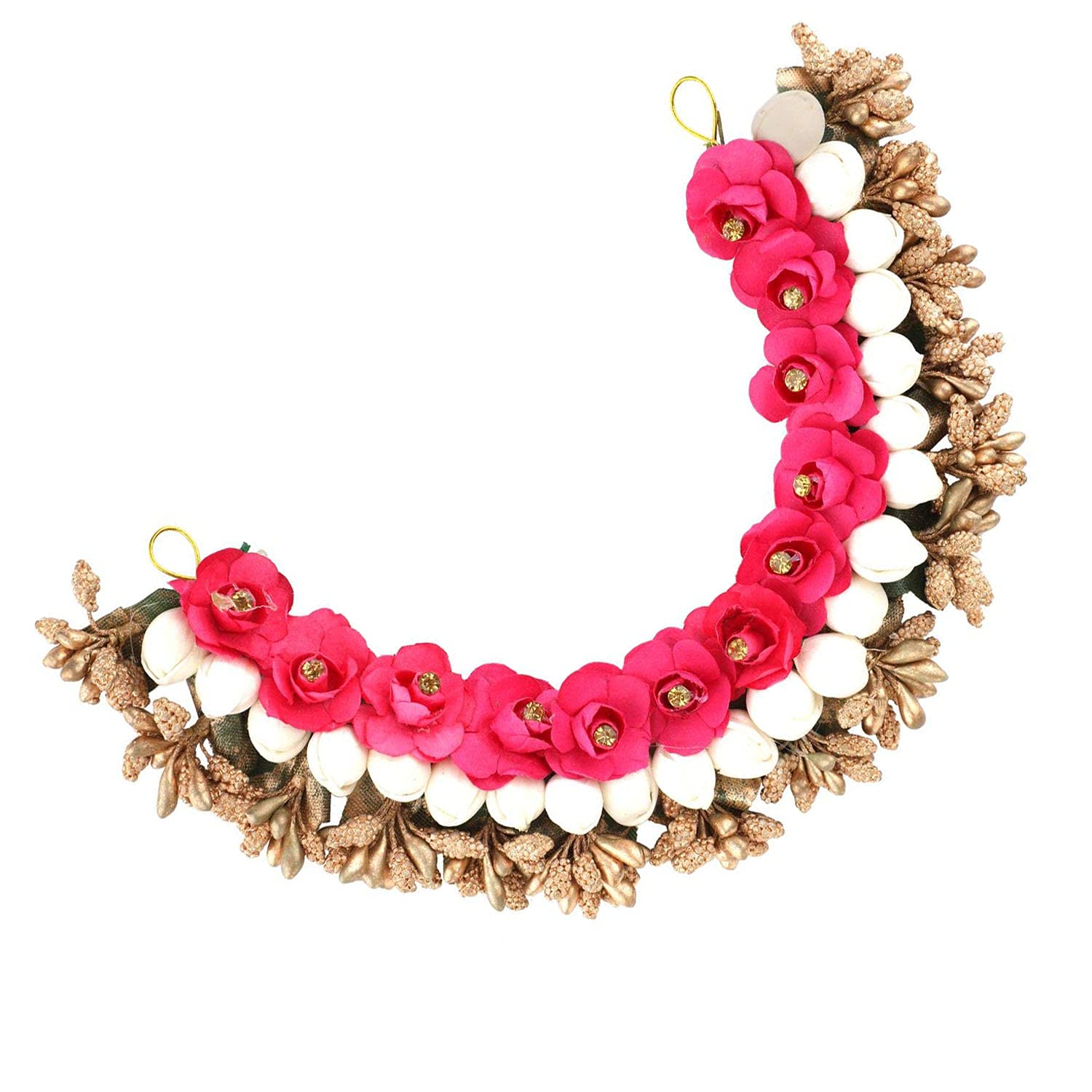GuruEmbellish Hair Bun Juda Maker Flower Tiara & Gajra Bridal Hair Accessories for Women & Girls - Multicolor Wedding, Party & Festival Hair Jewelry