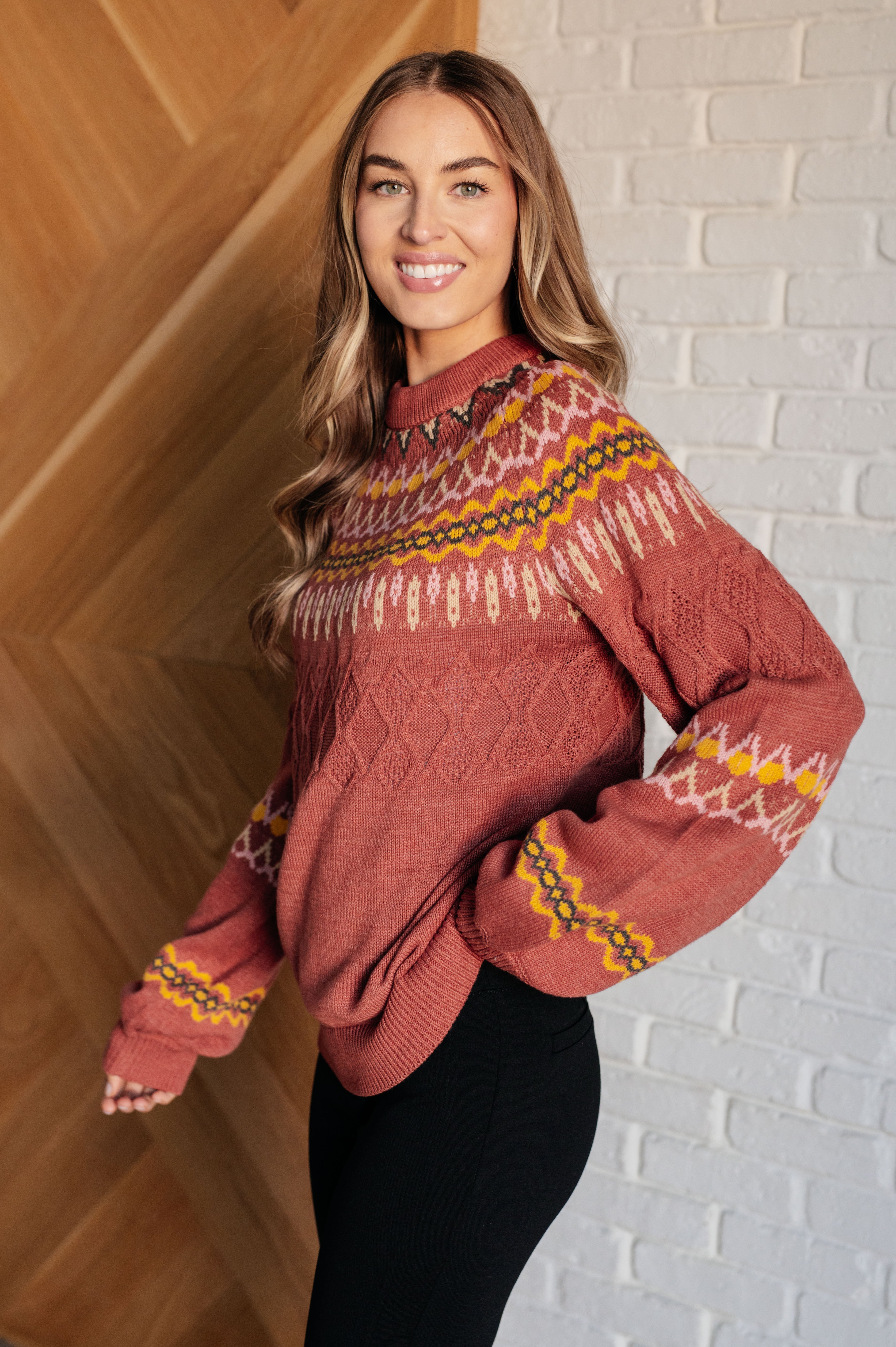 Cozy Chalet Fair Isle Sweater for Women - Winter Knit Pullover with Nordic Patterns - Perfect for Christmas, Skiing & Cabin Getaways