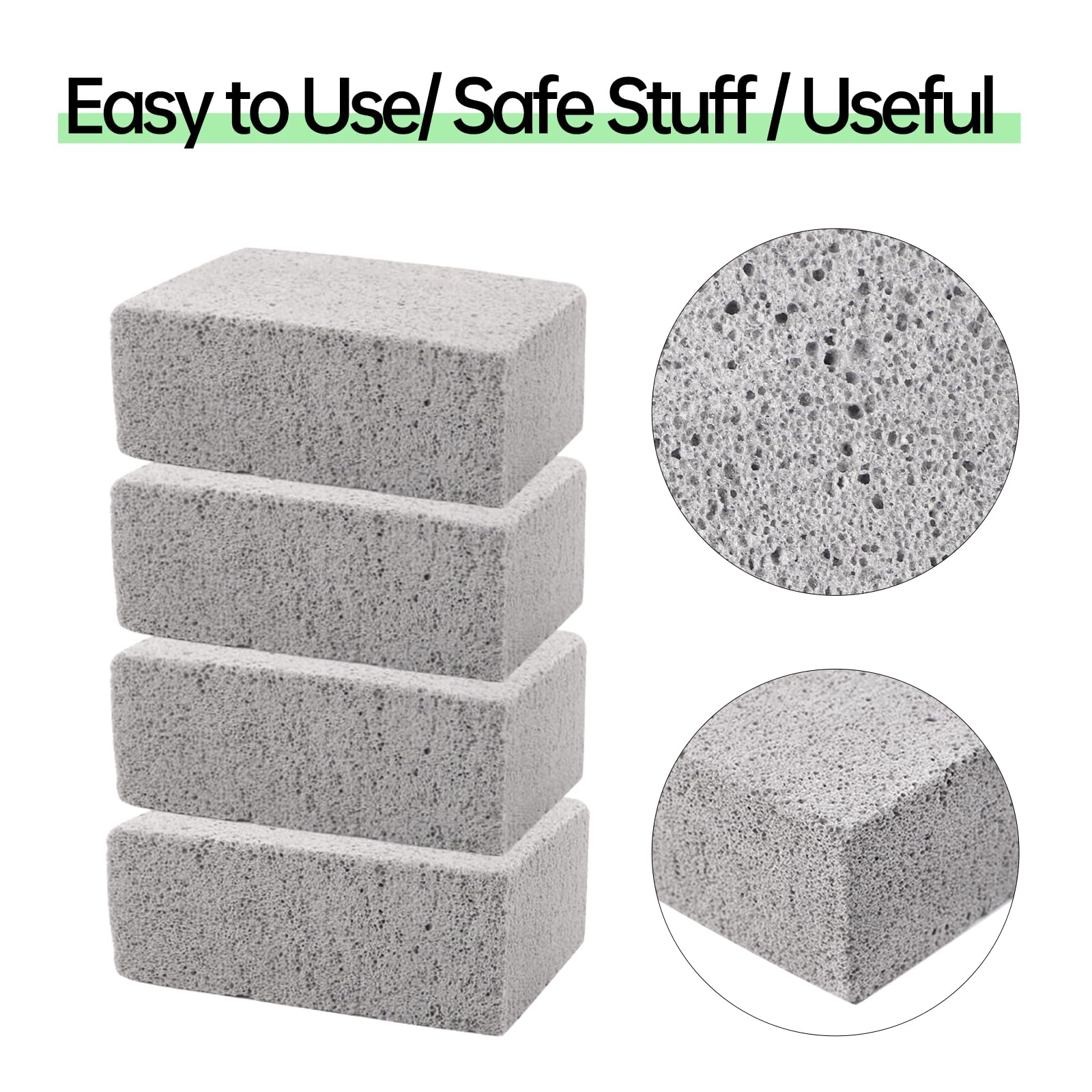 8 Pack Grill Brick & Griddle Stone Cleaning Blocks - Heavy Duty Pumice Stones for Oven, Stove, BBQ Grill Cleaning - Commercial Grade Cookware Cleaner for Frying Pans, Racks & Flat Tops - Perfect for Home Kitchens & Restaurant Use